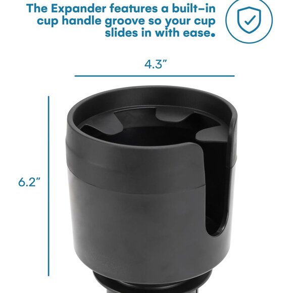 NWOT Black Cup Holder for Car - Expandable Adjustable Base & Portable - Picture 2 of 12